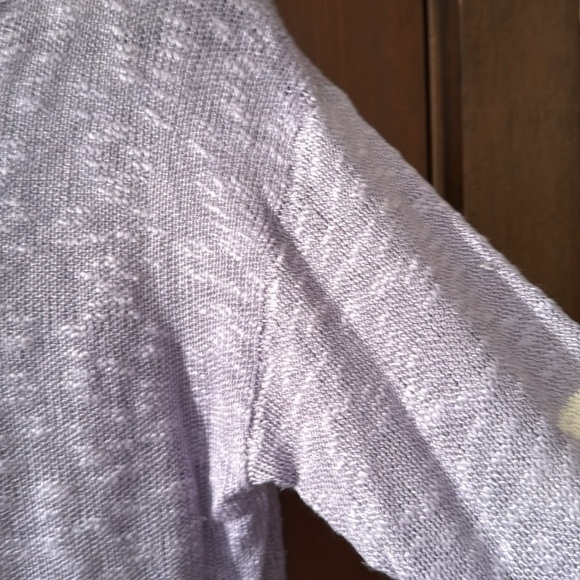 Long Sleeve Lavender With White Stars Distressed Top - Picture 5 of 10